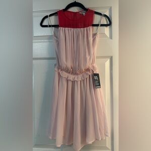 Brand New Express Colorblock Pink Blush Red Dress